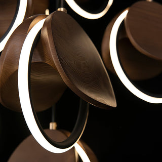 Avvelen Géométrique Bois Pendentif Lumière