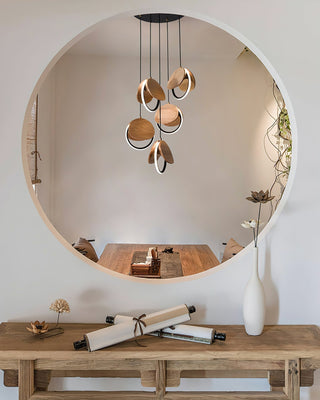 Avvelen Géométrique Bois Pendentif Lumière