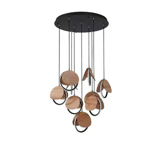 Avvelen Géométrique Bois Pendentif Lumière