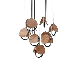 Avvelen Géométrique Bois Pendentif Lumière