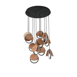 Avvelen Géométrique Bois Pendentif Lumière