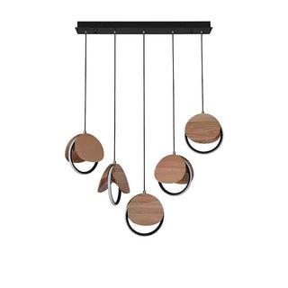 Avvelen Géométrique Bois Pendentif Lumière