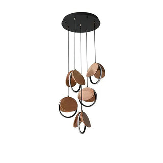 Avvelen Géométrique Bois Pendentif Lumière