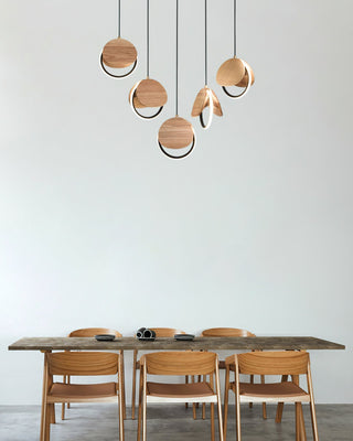 Avvelen Géométrique Bois Pendentif Lumière