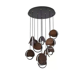 Avvelen Géométrique Bois Pendentif Lumière
