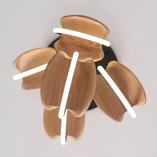 Avvelen Géométrique Bois Pendentif Lumière