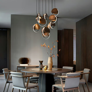 Avvelen Géométrique Bois Pendentif Lumière