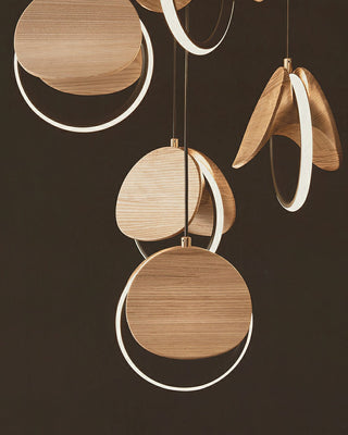 Avvelen Géométrique Bois Pendentif Lumière