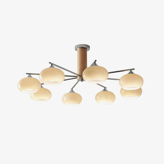 Lustra Lustre en Verre Persimmon Mid-Century 8 Lumières