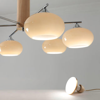 Lustra Lustre en Verre Persimmon Mid-Century 8 Lumières