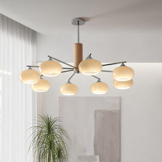 Lustra Lustre en Verre Persimmon Mid-Century 8 Lumières