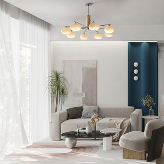 Lustra Lustre en Verre Persimmon Mid-Century 8 Lumières