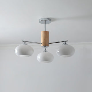 Lustra Lustre en Verre Persimmon Mid-Century 8 Lumières
