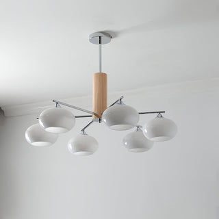 Lustra Lustre en Verre Persimmon Mid-Century 8 Lumières