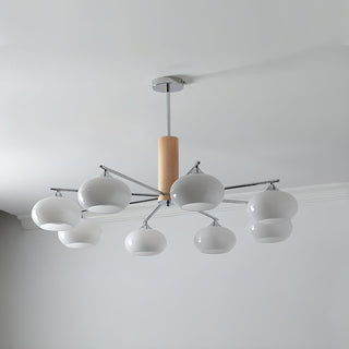 Lustra Lustre en Verre Persimmon Mid-Century 8 Lumières