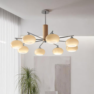 Lustra Lustre en Verre Persimmon Mid-Century 8 Lumières