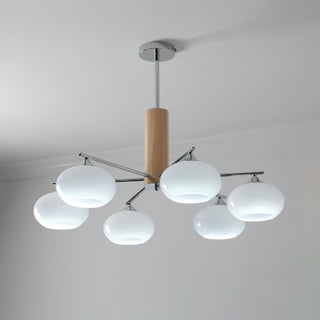 Lustra Lustre en Verre Persimmon Mid-Century 8 Lumières