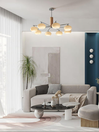 Lustra Lustre en Verre Persimmon Mid-Century 8 Lumières