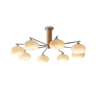 Lustra Lustre en Verre Persimmon Mid-Century 8 Lumières