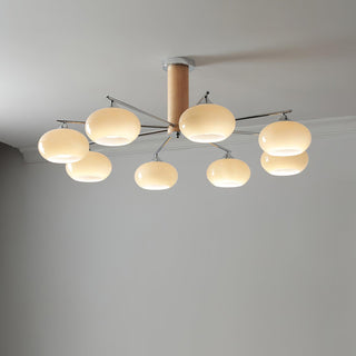 Lustra Lustre en Verre Persimmon Mid-Century 8 Lumières
