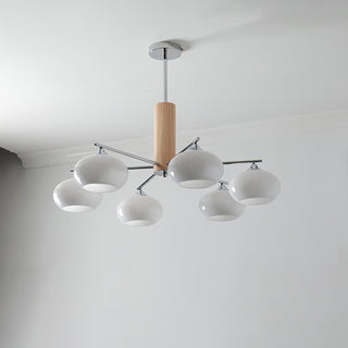 Lustra Lustre en Verre Persimmon Mid-Century 8 Lumières