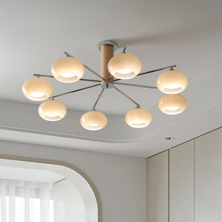 Lustra Lustre en Verre Persimmon Mid-Century 8 Lumières