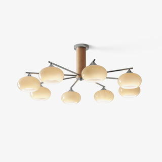 Lustra Lustre en Verre Persimmon Mid-Century 8 Lumières
