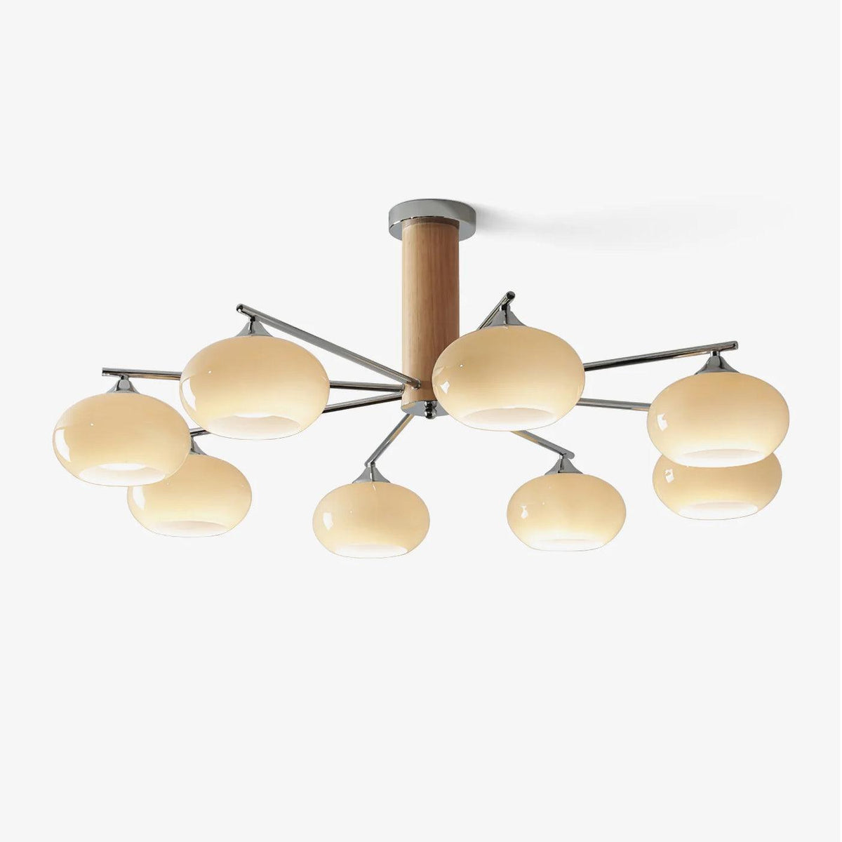 Joreon Lustre en Verre Persimmon Mid-Century 8 Lumières