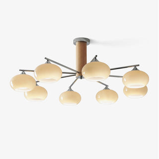 Lustra Lustre en Verre Persimmon Mid-Century 8 Lumières