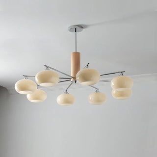 Lustra Lustre en Verre Persimmon Mid-Century 8 Lumières