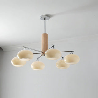 Lustra Lustre en Verre Persimmon Mid-Century 8 Lumières