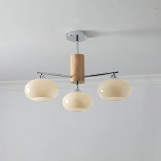 Lustra Lustre en Verre Persimmon Mid-Century 8 Lumières