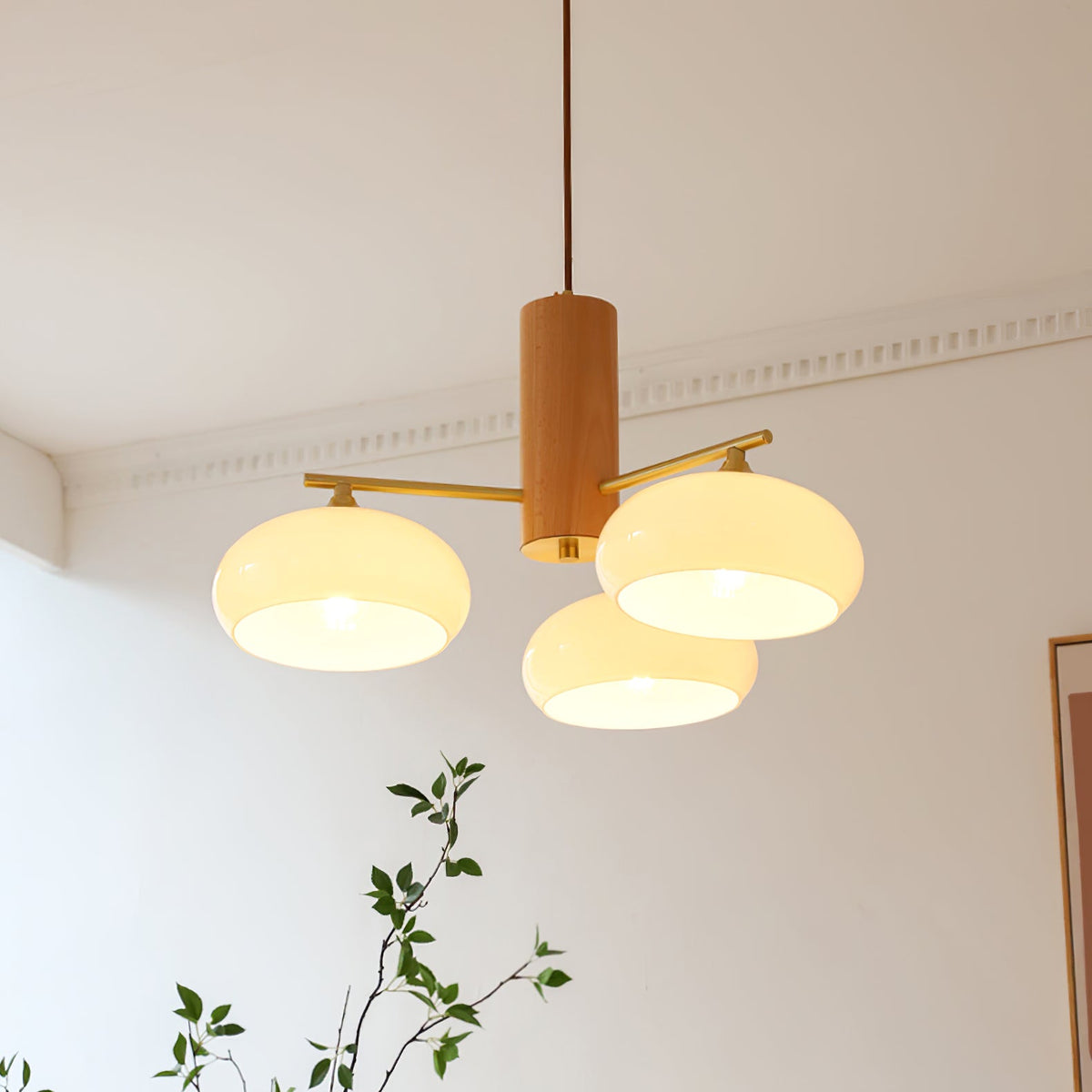 Nova Lustre Métal Verre Kaki Naturel Salon