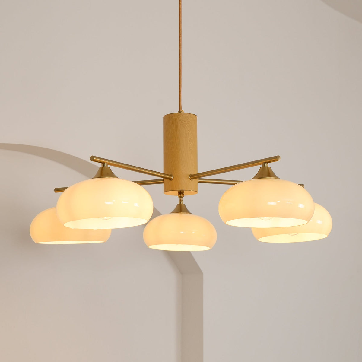 Nova Lustre Métal Verre Kaki Naturel Salon