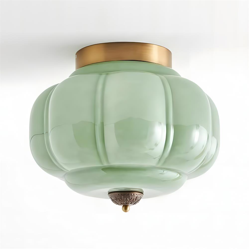 Selviro Ceiling Lamp Green Glass Brass Classic-Neutral Decor