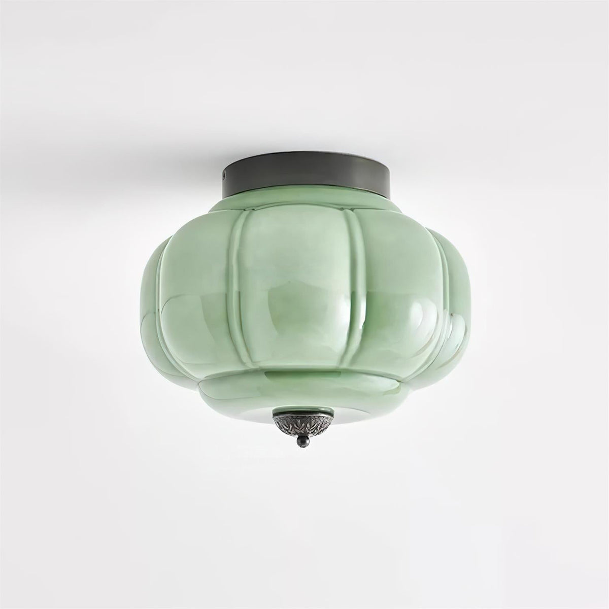 Selviro Ceiling Lamp Green Glass Brass Classic-Neutral Decor