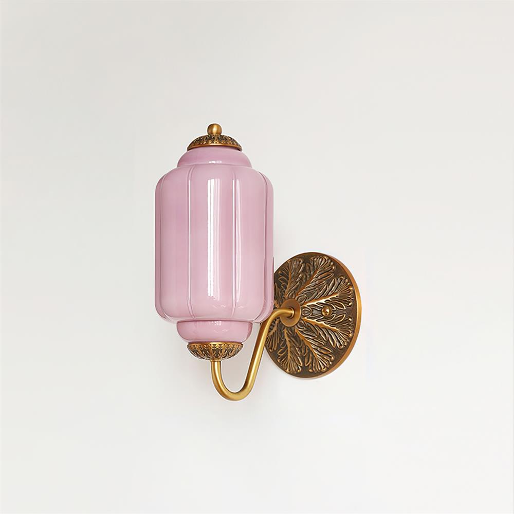 Melvane Vintage Pink Glass Wall Sconce-Neutral Decor