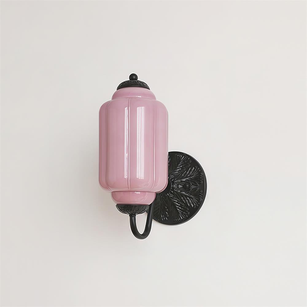 Melvane Vintage Pink Glass Wall Sconce-Neutral Decor