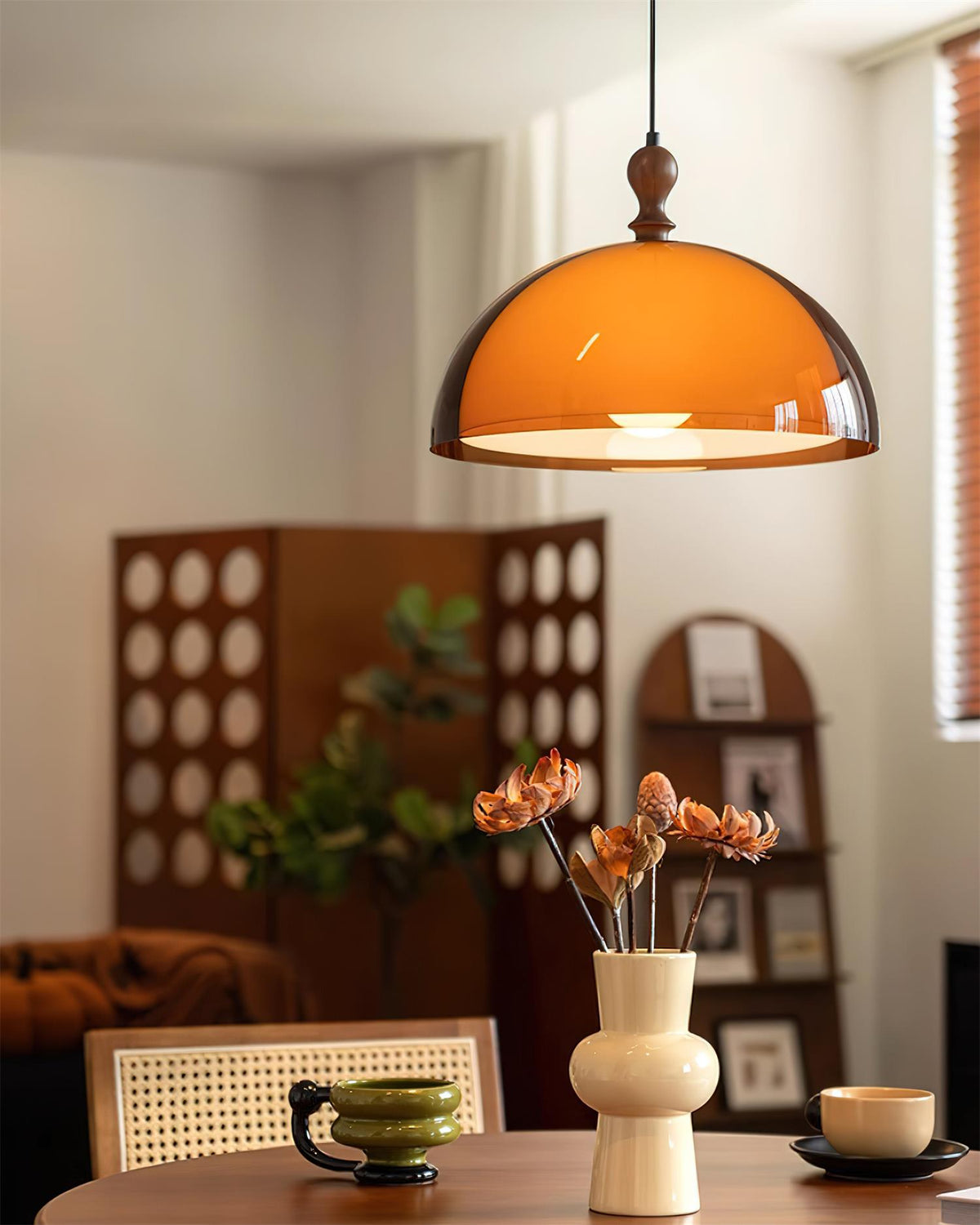 Daro Amber Acrylic Dome Pendant Light-Neutral Decor