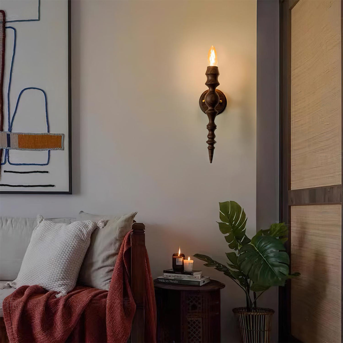 Wall Lamp Modern Vintage Wood Body Multiple Wood Finishes-Neutral Decor