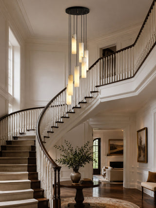 Elongated Alabaster Cluster Pendant Lamp-Neutral Decor