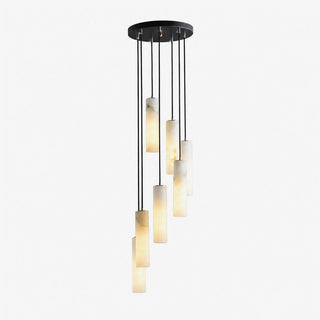 Elongated Alabaster Cluster Pendant Lamp-Neutral Decor