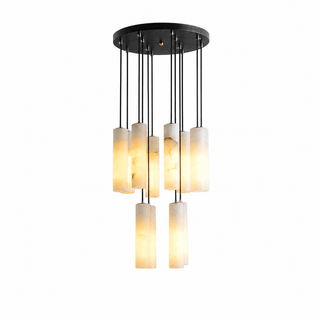 Elongated Alabaster Cluster Pendant Lamp-Neutral Decor