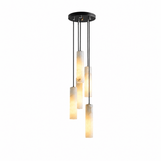 Elongated Alabaster Cluster Pendant Lamp-Neutral Decor