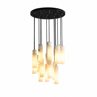 Elongated Alabaster Cluster Pendant Lamp-Neutral Decor