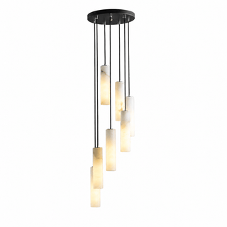 Elongated Alabaster Cluster Pendant Lamp-Neutral Decor