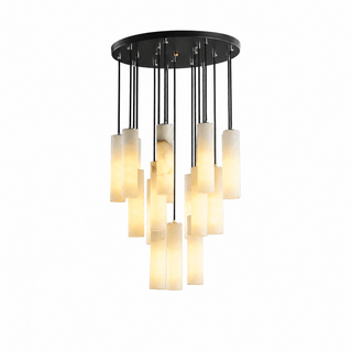 Elongated Alabaster Cluster Pendant Lamp-Neutral Decor