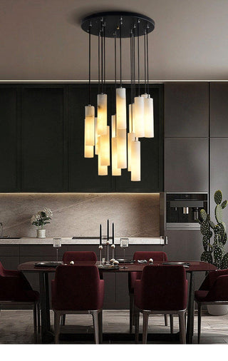 Elongated Alabaster Cluster Pendant Lamp-Neutral Decor