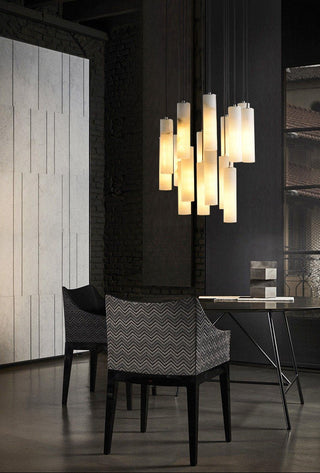 Elongated Alabaster Cluster Pendant Lamp-Neutral Decor