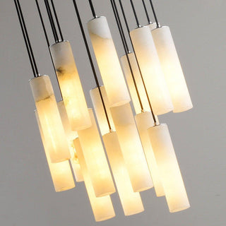 Elongated Alabaster Cluster Pendant Lamp-Neutral Decor